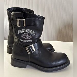 Harley-Davidson Black Leather Motorcycle Boots